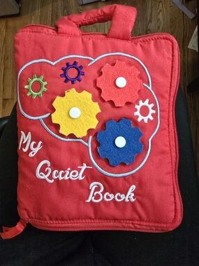 Red "My Quiet Book" Soft Activity Book with Colorful Felt Gears
